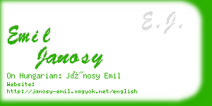 emil janosy business card